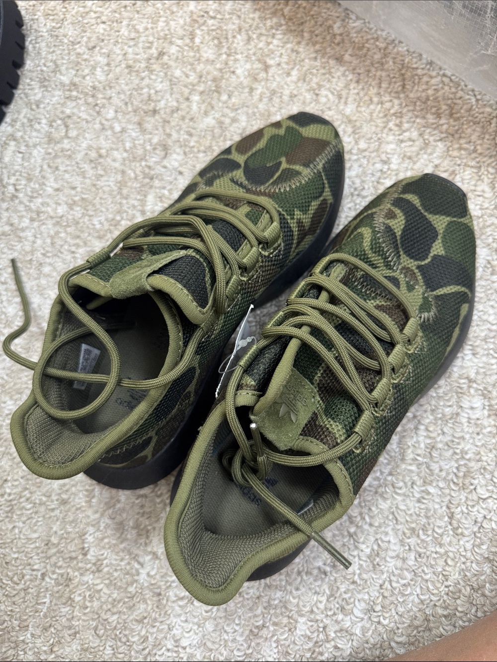 adidas Women’s Olive Green Camo Athletic Sneakers